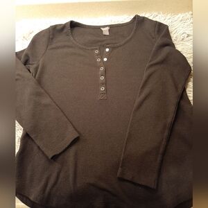 Eddie Bauer Women's Small Pullover Long Sleeve  Waffled Shirt